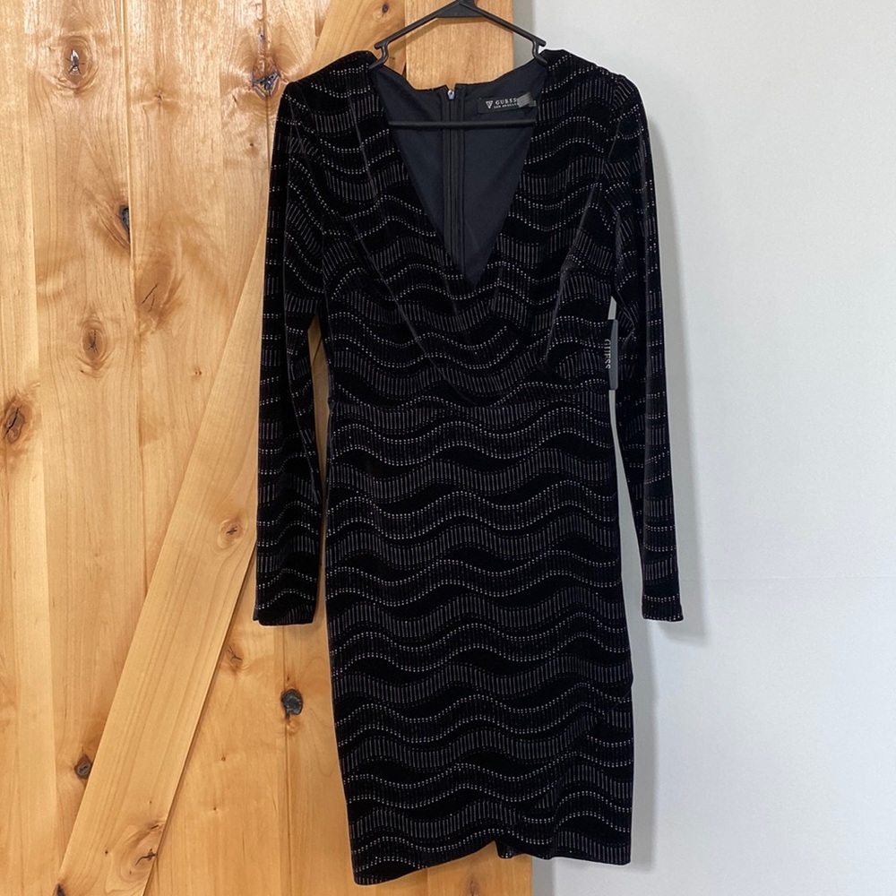 Guess sparkly black velvet dress